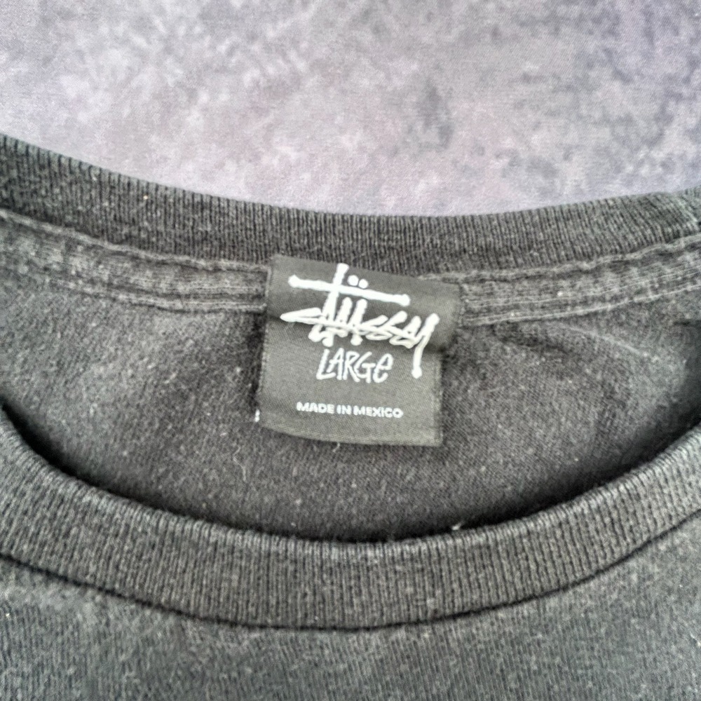 Stussy No 4 Graphic T-Shirt Mens Large Black Vintage Y2K Skater Streetwear - Picture 4 of 7